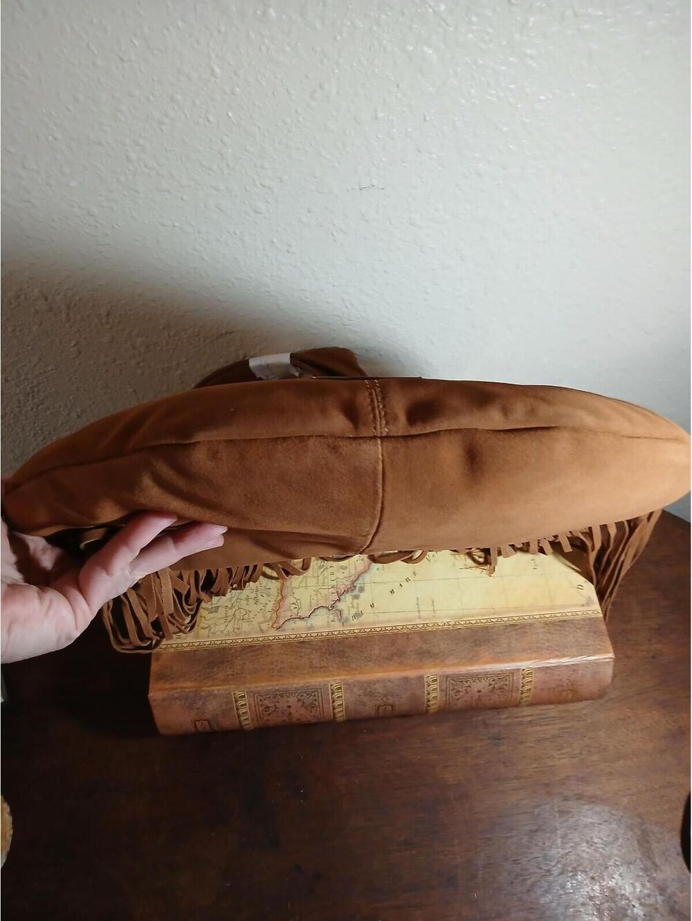 Lucky Brand Genuine Leather Honey Brown Fringe Shoulder Bag - Picture 4 of 4